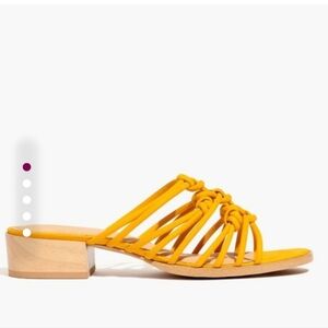Madewell Leather Yellow Strappy Block Heel Sandals